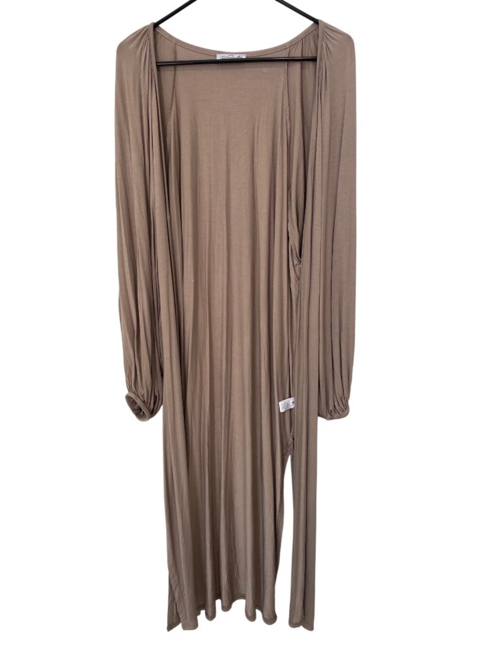 Magnolia Boutique Cardigan Duster Size Small Longline Open Front Long Sleeve Tan